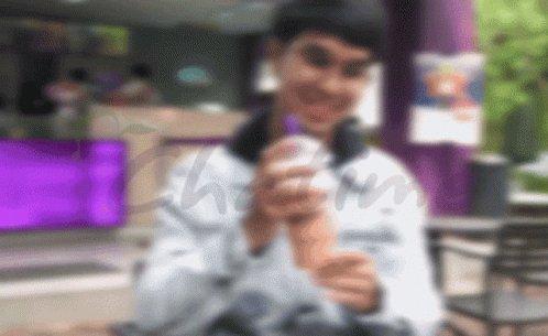 Milktea House Chatime Blurry Background Animated Logo GIF