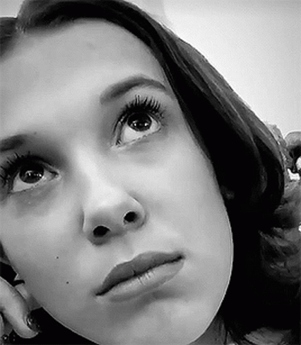 Millie Bobby Brown Black And White GIF