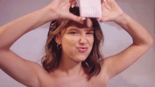 Millie Bobby Brown Promoting Product GIF