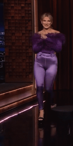 Millie Bobby Brown All Violet Clothes GIF