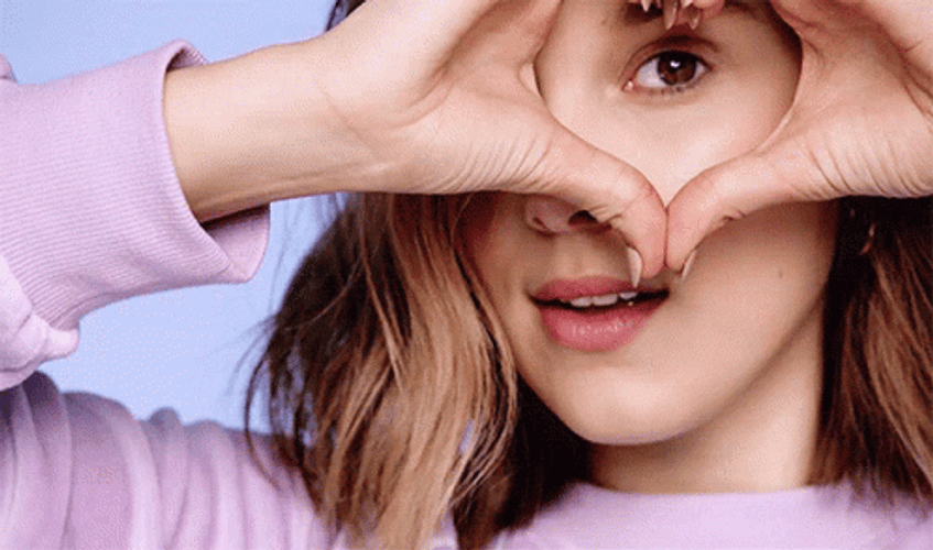 Millie Bobby Brown Heart On One Eye GIF