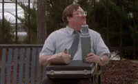 Milton Office Space Holding Thermos GIF