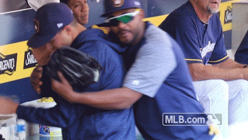 Milwaukee Brewers Hug From Behind GIF