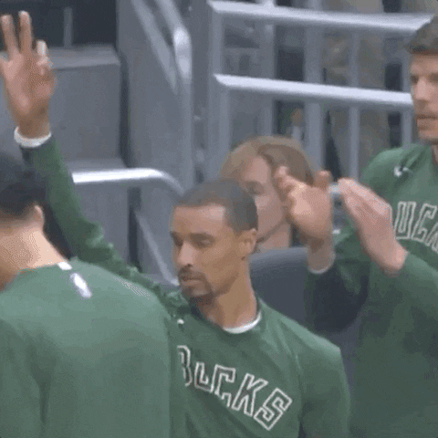Milwaukee Bucks George Hill Raising Three Fingers GIF
