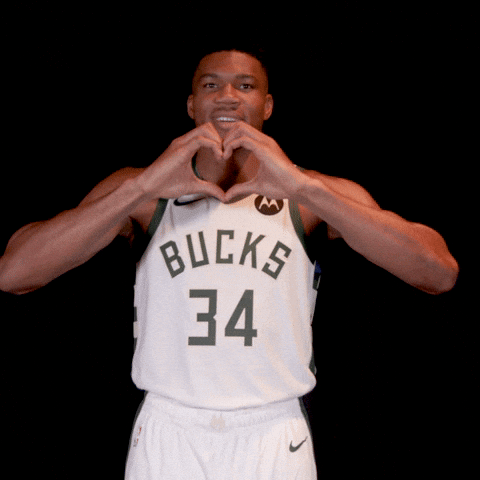 Milwaukee Bucks Giannis Antetokounmpo Hand Heart GIF