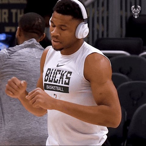 Milwaukee Bucks Giannis Antetokounmpo Listening To Music GIF