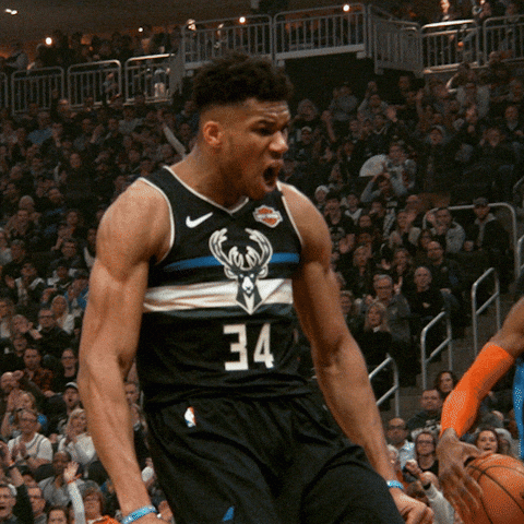 Milwaukee Bucks Giannis Antetokounmpo Screaming GIF