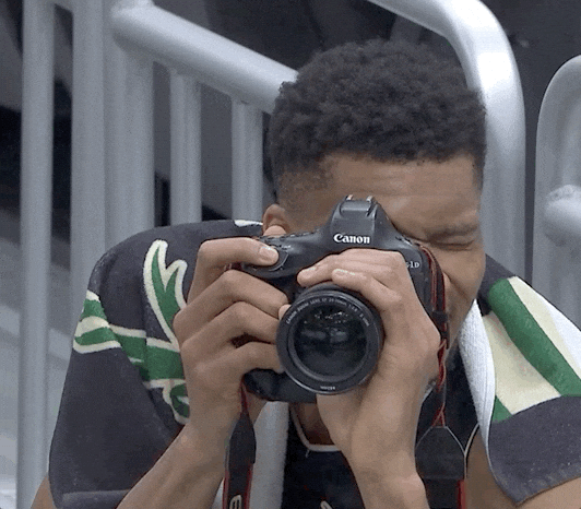 Milwaukee Bucks Giannis Antetokounmpo Taking Picture GIF