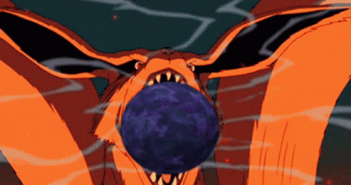 Minato Namikaze Nine Tailed Form Chakra Attack GIF