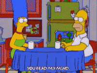 Mind Reader Homer Marge Simpson GIF