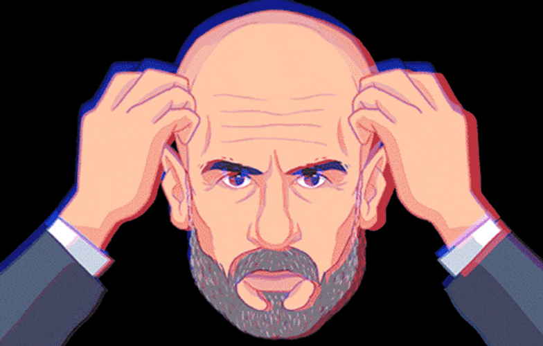 Mindblown Bald Man Cartoon GIF
