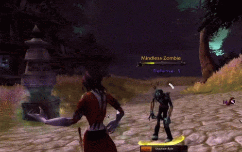 Mindless Zombie and Shadow Bolt