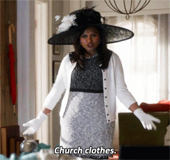 Mindy Kaling Wearing Church Clothes GIF