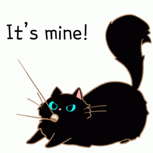 It's Mine Black Cat Cartoon GIF