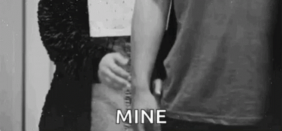 Mine Hugging Man's Arm GIF