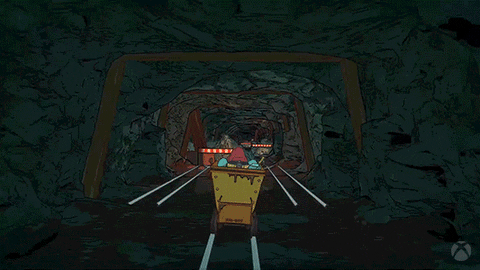 Mine Rail Moving Fast Video Game GIF