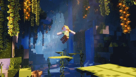 Minecraft Alex Jumping GIF