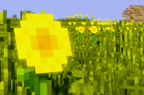 Minecraft Axolotl Yellow Flower GIF
