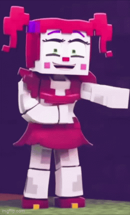 Minecraft Baby Doll Dancing In Pink Dress GIF