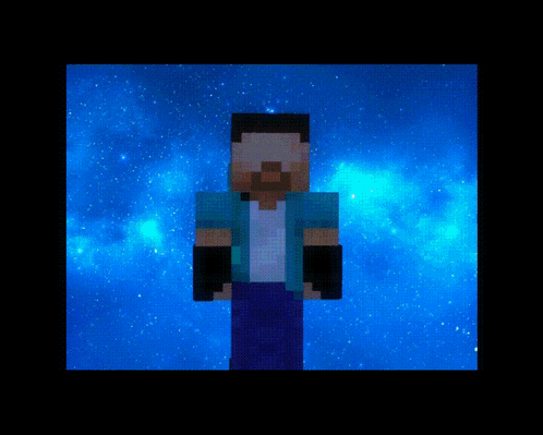 Minecraft Character Against Blue Sky