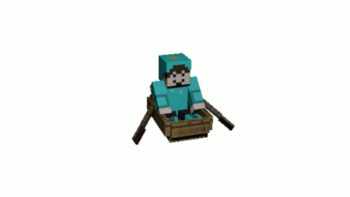 Minecraft Character Row The Boat In Circles GIF