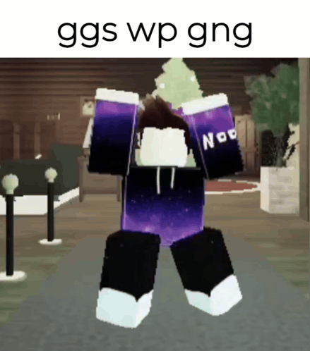 Minecraft Character Saying GGs WP GNG