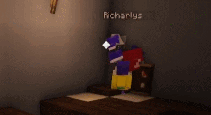 Minecraft Character Sitting on Table