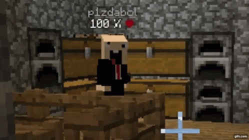Minecraft Character Standing By Chest Named Plzdabol 100X GIF