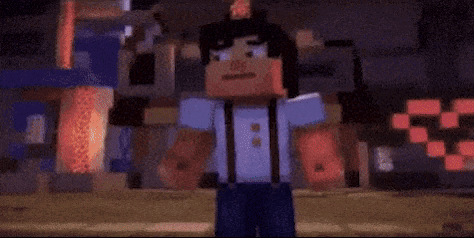 Minecraft Character Standing Next to Apple