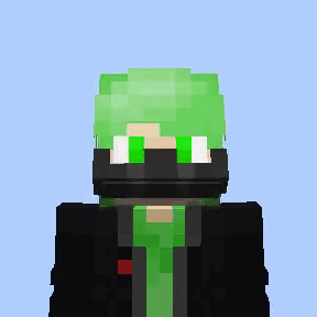 Minecraft Character with Green Hair and Black Jacket