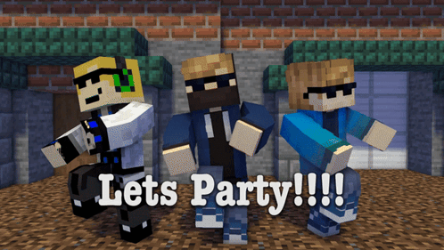 Minecraft Characters Dancing Lets Party