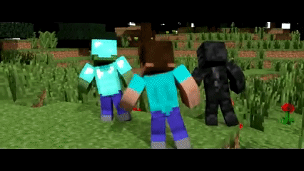Minecraft Characters in Grass Field