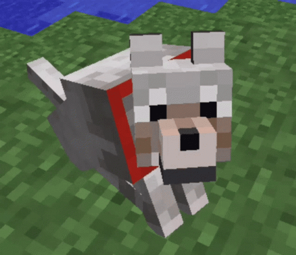 Minecraft Cute Dog Smile Funny Meme GIF