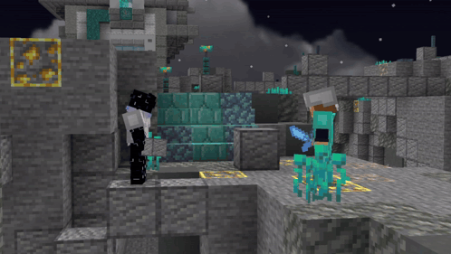 Minecraft Man In Diamond Armor GIF
