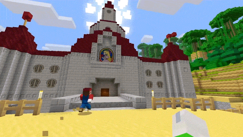 Minecraft Mario's Castle GIF