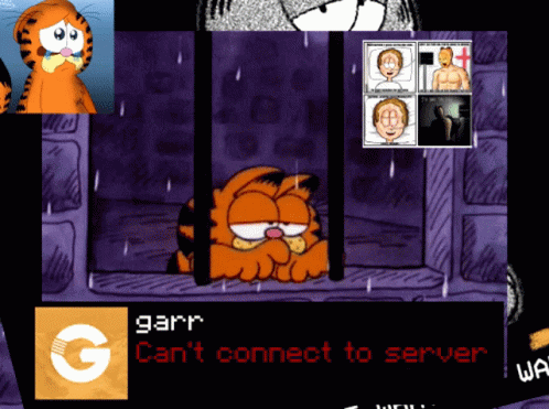 Minecraft Meme Garfield In Jail GIF