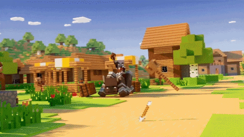 Minecraft Pillager Riding Ravager GIF