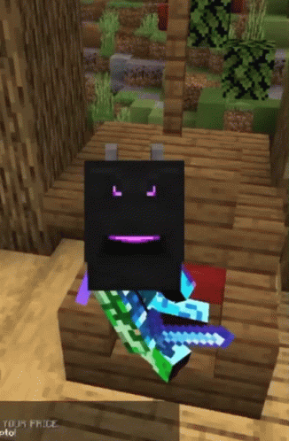 Minecraft Purple Face on Black Box