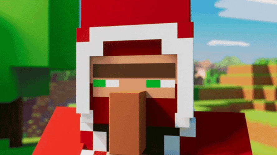 Minecraft Santa Moving Eyes GIF