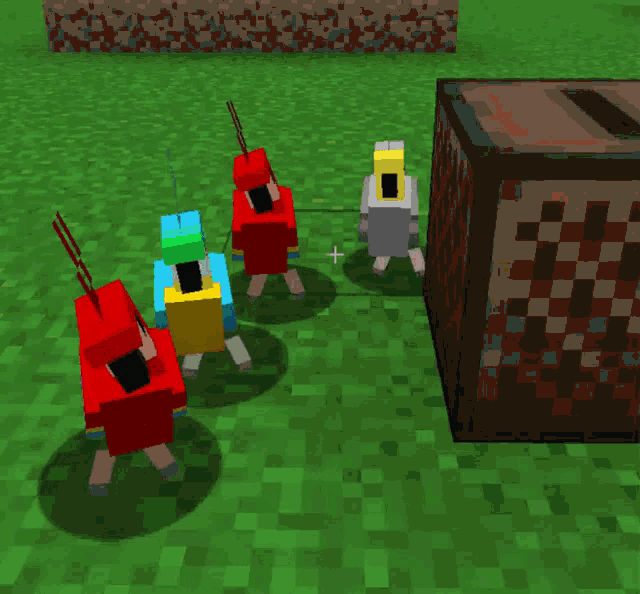 Minecraft Shaking Parrots GIF
