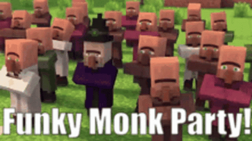 Minecraft Villager Funky Monk Party Meme GIF