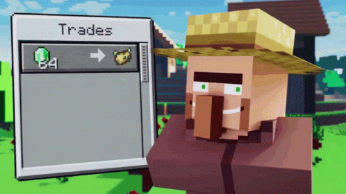 Minecraft Villager Trader GIF