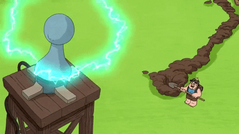 Miner Electrocuted By The Lightning Tower GIF