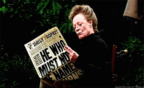 Minerva Mcgonagall Reading Broadsheet GIF