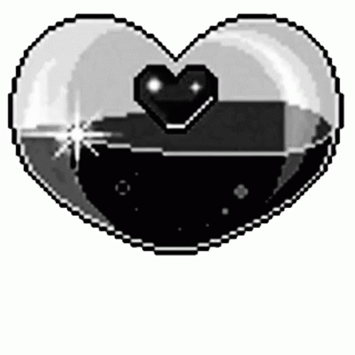 Mini Black Heart Inside Heart GIF