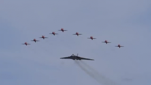 Mini Fighter Jet With Small Jets Flying GIF