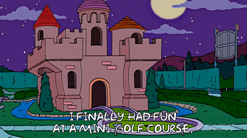 Mini Golf Course Cartoon Castle GIF