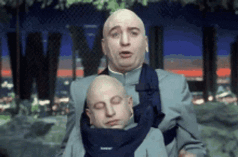 Mini Me And Dr Evil Air Quotes GIF