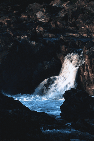 Mini Waterfalls Flowing River GIF