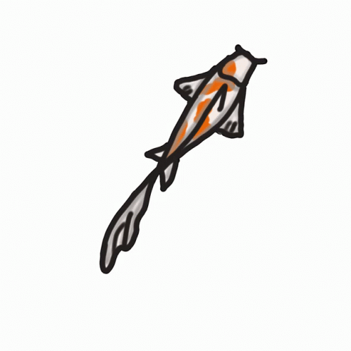 Minimalist Alone Koi Fish Art GIF